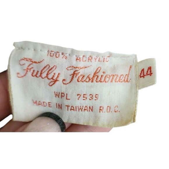 Vintage 80s High Neck Button Up Chunky Knit Sweater Womens Size XL Brown - Picture 7 of 8